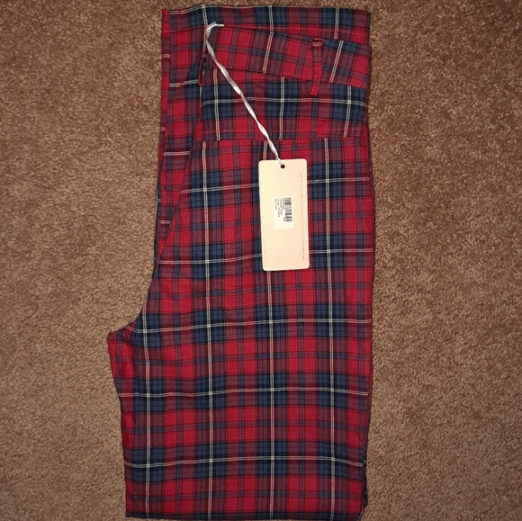 NWT Beginning Boutique Plaid Front Tie Pants XXS - Picture 4 of 6